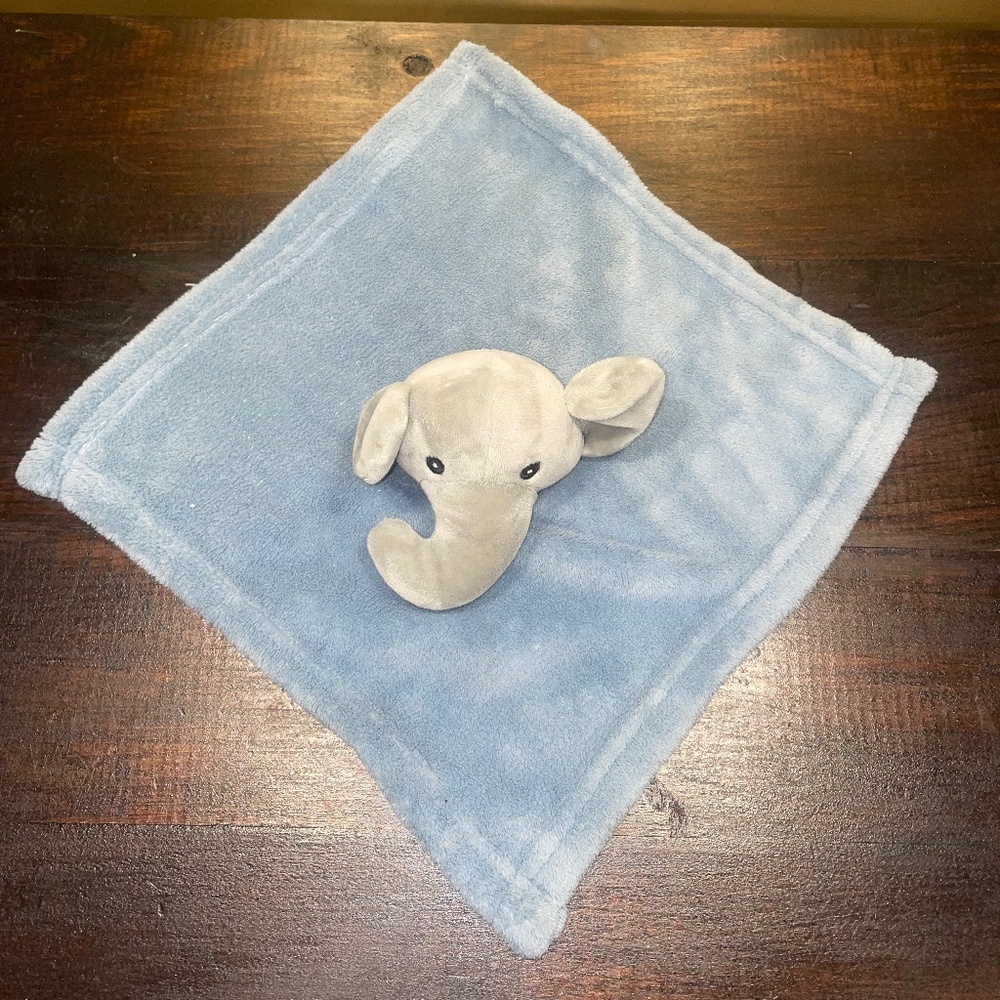 True Baby Plush Elephant Blue Gray Security Blanket Lovey‎ Nunu Soft